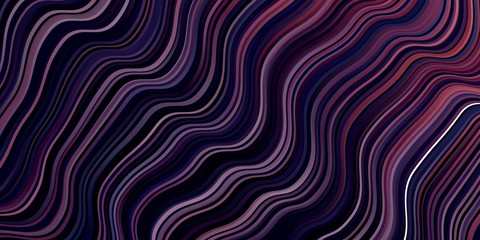 Dark Pink, Blue vector pattern with curves. Abstract illustration with bandy gradient lines. Best design for your posters, banners.