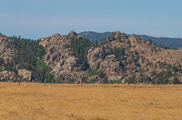 mountain landscape of rocks and blue sky