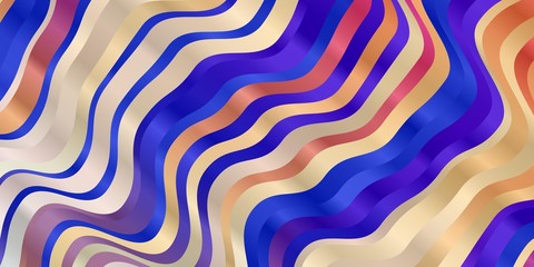 Light Multicolor vector backdrop with circular arc. Colorful illustration with curved lines. Pattern for commercials, ads.