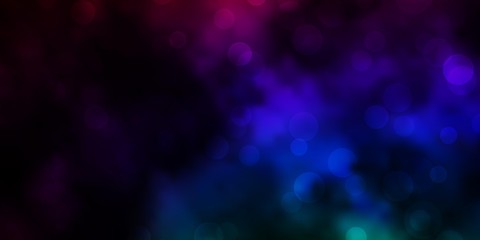 Dark Multicolor vector template with circles. Abstract illustration with colorful spots in nature style. Pattern for booklets, leaflets.