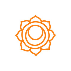 chakra svadhisthana doodle icon, vector color illustration