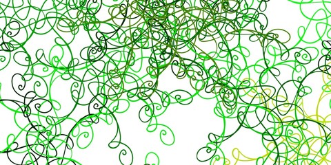 Light Green, Yellow vector pattern with wry lines.