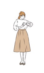 待ち合わせする女性