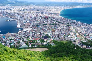 Fototapeta premium view of Hakodate City in summer, Hokkaido in Japan 夏の函館 北海道