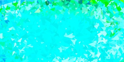 Light blue, green vector polygonal backdrop.