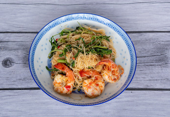 Thai Food Mixes of Noodles and Fried Rice 