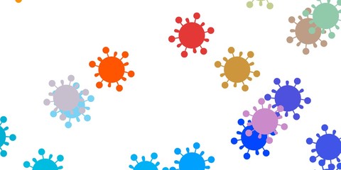 Light blue, yellow vector template with flu signs.