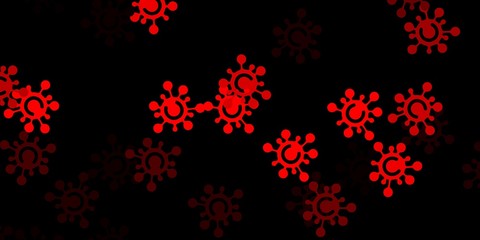 Fototapeta na wymiar Dark red vector texture with disease symbols.