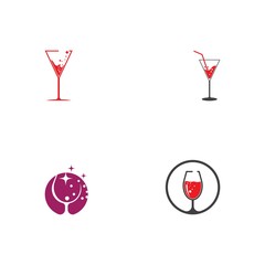 Set Wine Logo Template vector