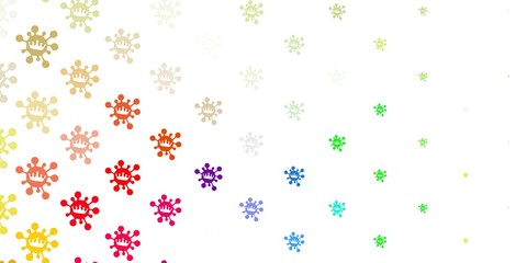 Fototapeta na wymiar Light multicolor vector backdrop with virus symbols.