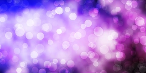 Light Purple vector background with circles. Modern abstract illustration with colorful circle shapes. Pattern for wallpapers, curtains.