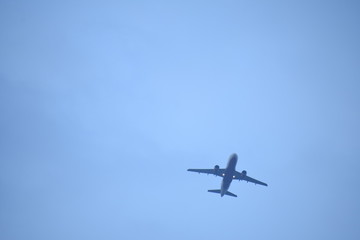 Fototapeta na wymiar Aeroplane flying in Indian sky 