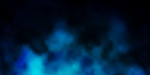 Dark BLUE vector backdrop with cumulus. Shining illustration with abstract gradient clouds. Beautiful layout for uidesign.