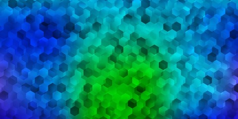 Light multicolor vector backdrop with a batch of hexagons.