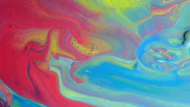 4K Footage,  Abstract color moving background closeup, Acrylic paint pouring background, Luxury colors Slow motion shot,