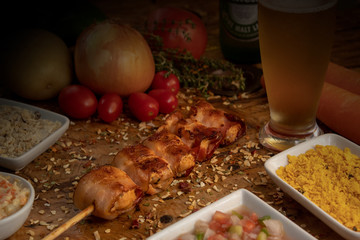 grilled meat with vegetables