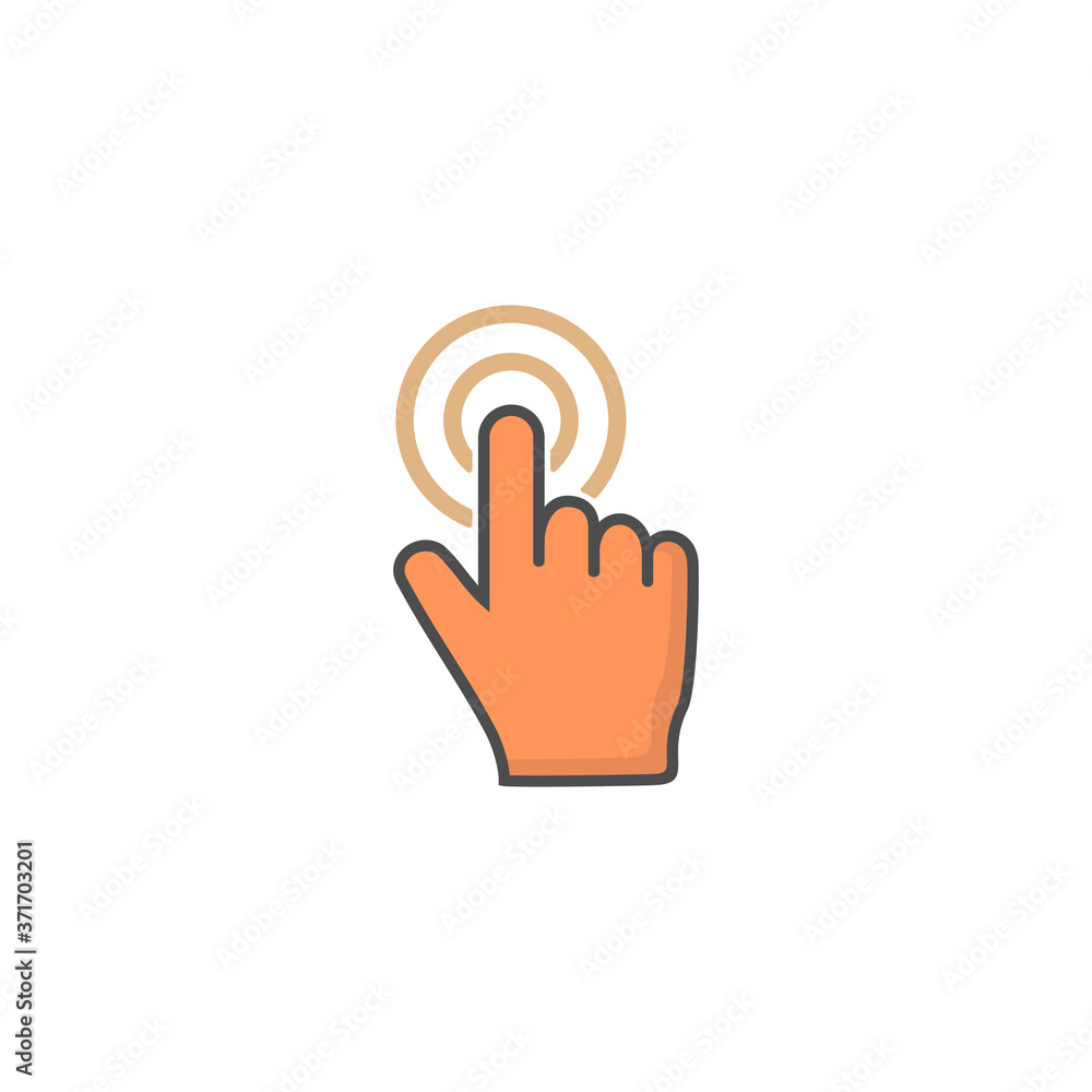 Poster hand click icon vector. hand cursor icon