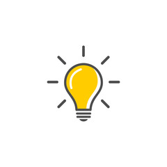 Light Bulb icon vector. Light Bulb sign.   Idea, solution.
