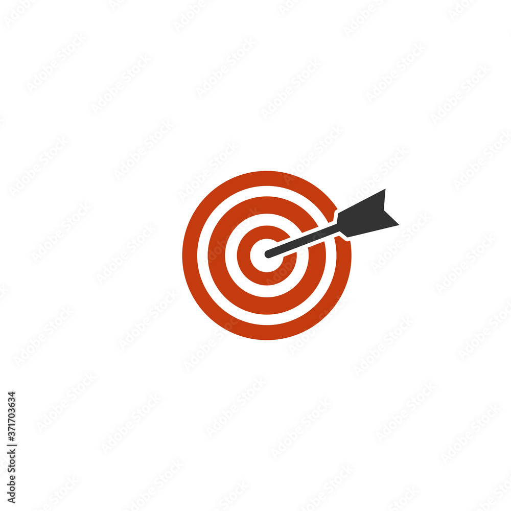 Poster target icon vector. target and arrow vector icon