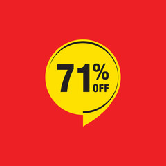 71 discount, Sales Vector badges for Labels, , Stickers, Banners, Tags, Web Stickers, New offer. Discount origami sign banner