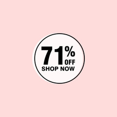 71 discount, Sales Vector badges for Labels, , Stickers, Banners, Tags, Web Stickers, New offer. Discount origami sign banner