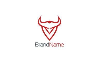 Bull logo is formed with simple lines