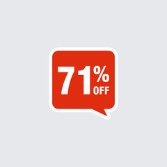 71 discount, Sales Vector badges for Labels, , Stickers, Banners, Tags, Web Stickers, New offer. Discount origami sign banner