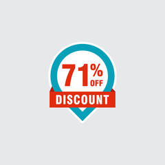 71 discount, Sales Vector badges for Labels, , Stickers, Banners, Tags, Web Stickers, New offer. Discount origami sign banner