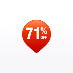 71 discount, Sales Vector badges for Labels, , Stickers, Banners, Tags, Web Stickers, New offer. Discount origami sign banner