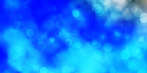 Light BLUE vector pattern with spheres. Abstract illustration with colorful spots in nature style. Pattern for websites.