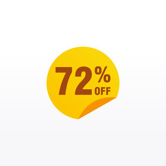 72 discount, Sales Vector badges for Labels, , Stickers, Banners, Tags, Web Stickers, New offer. Discount origami sign banner