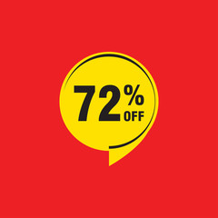 72 discount, Sales Vector badges for Labels, , Stickers, Banners, Tags, Web Stickers, New offer. Discount origami sign banner