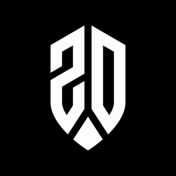 zd logo monogram with emblem shield style design template