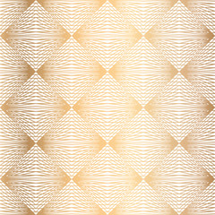 Geometrical seamless pattern with rhombuses. Vector golden background