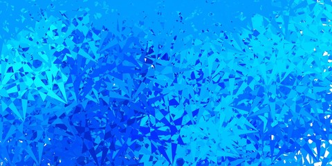 Dark blue vector texture with random triangles.