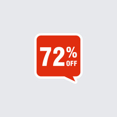 72 discount, Sales Vector badges for Labels, , Stickers, Banners, Tags, Web Stickers, New offer. Discount origami sign banner
