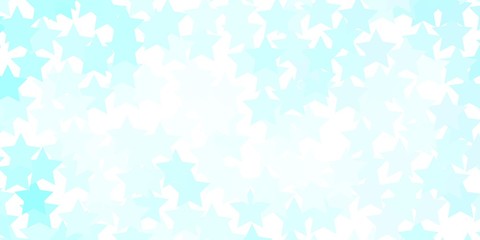 Light BLUE vector template with neon stars. Decorative illustration with stars on abstract template. Pattern for new year ad, booklets.