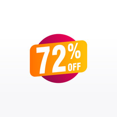 72 discount, Sales Vector badges for Labels, , Stickers, Banners, Tags, Web Stickers, New offer. Discount origami sign banner