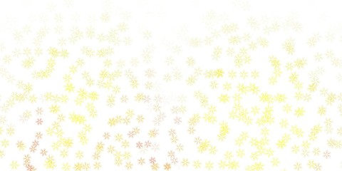 Light yellow vector abstract layout with leaves.