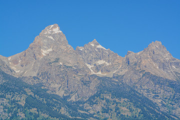 Beautiful view of the Grand Teton Mountains in the Grand Teton National Park, Wyoming
