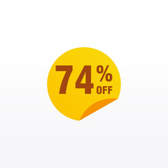 74 discount, Sales Vector badges for Labels, , Stickers, Banners, Tags, Web Stickers, New offer. Discount origami sign banner