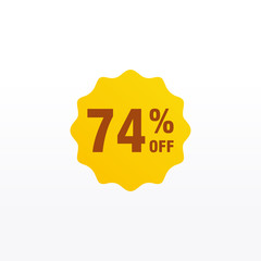 74 discount, Sales Vector badges for Labels, , Stickers, Banners, Tags, Web Stickers, New offer. Discount origami sign banner