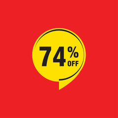 74 discount, Sales Vector badges for Labels, , Stickers, Banners, Tags, Web Stickers, New offer. Discount origami sign banner