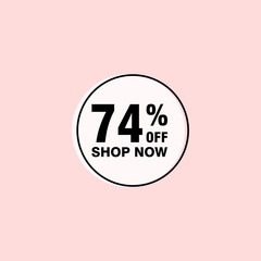 74 discount, Sales Vector badges for Labels, , Stickers, Banners, Tags, Web Stickers, New offer. Discount origami sign banner