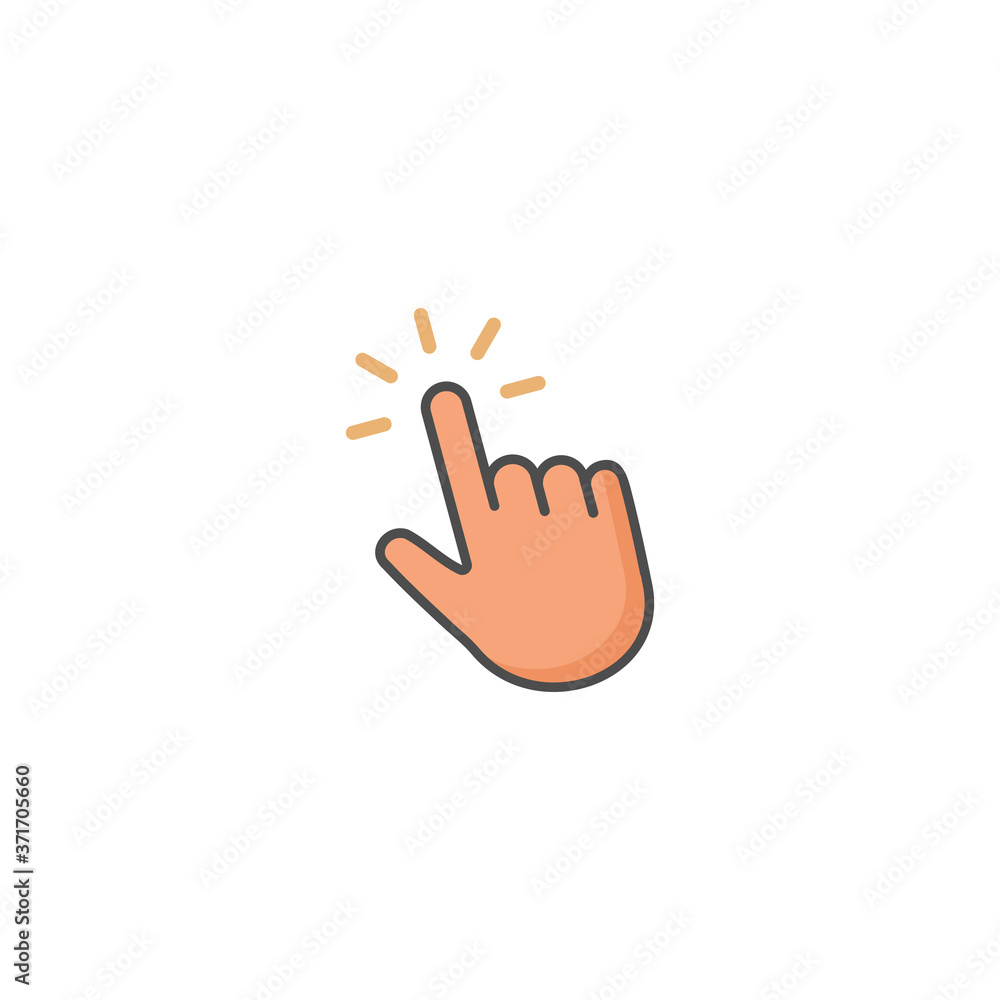 Poster cursor icon, hand cursor sign and symbol vector design