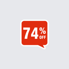74 discount, Sales Vector badges for Labels, , Stickers, Banners, Tags, Web Stickers, New offer. Discount origami sign banner