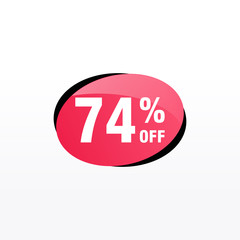 74 discount, Sales Vector badges for Labels, , Stickers, Banners, Tags, Web Stickers, New offer. Discount origami sign banner