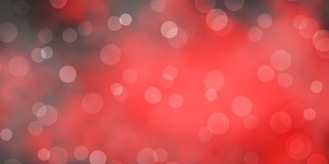 Dark Red vector background with bubbles. Glitter abstract illustration with colorful drops. Pattern for booklets, leaflets.