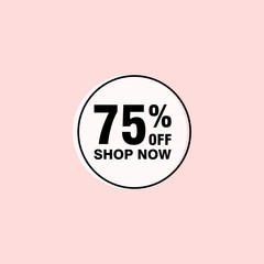 75 discount, Sales Vector badges for Labels, , Stickers, Banners, Tags, Web Stickers, New offer. Discount origami sign banner