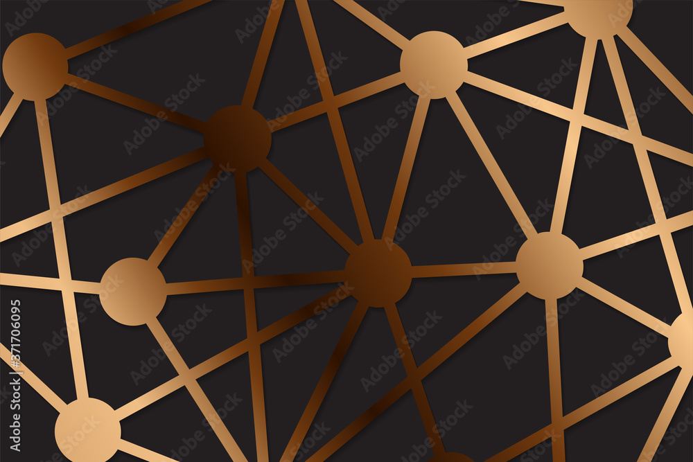 Poster abstract geometric background with connecting dots and lines. modern technology concept. polygonal s